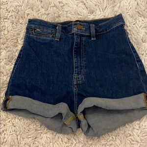 high rise jean shorts